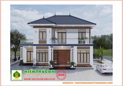 Mẫu thiết kế nhà 2 tầng mái nhật gia đình anh Hóa tại Quảng Hải Quảng Xương
